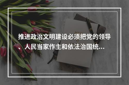 推进政治文明建设必须把党的领导、人民当家作主和依法治国统一起