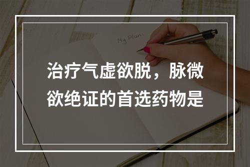 治疗气虚欲脱，脉微欲绝证的首选药物是