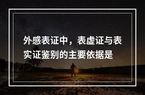 外感表证中，表虚证与表实证鉴别的主要依据是