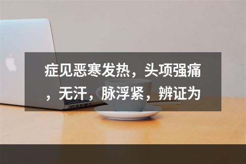 症见恶寒发热，头项强痛，无汗，脉浮紧，辨证为