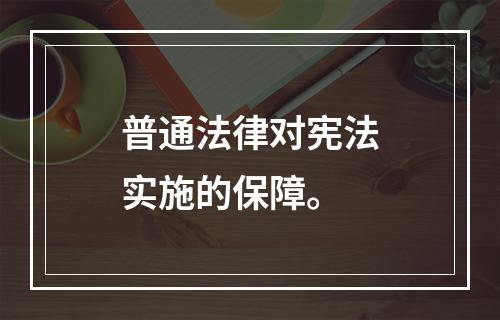 普通法律对宪法实施的保障。