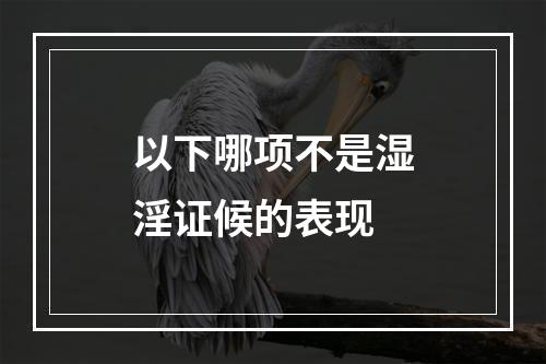 以下哪项不是湿淫证候的表现