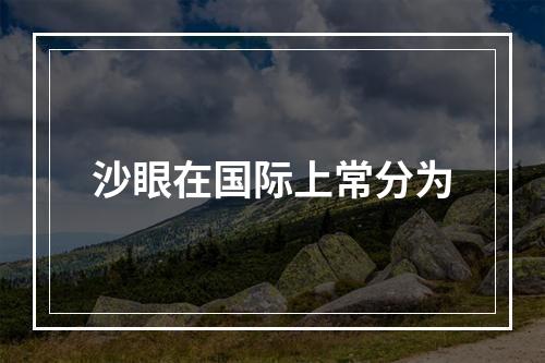 沙眼在国际上常分为