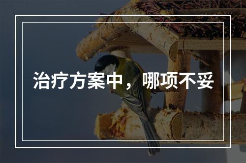 治疗方案中，哪项不妥