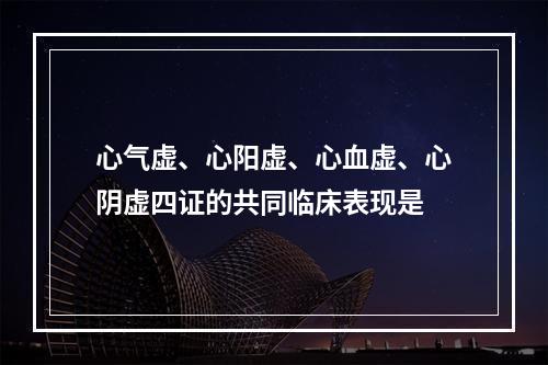 心气虚、心阳虚、心血虚、心阴虚四证的共同临床表现是