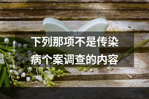 下列那项不是传染病个案调查的内容