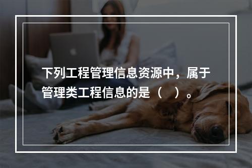 下列工程管理信息资源中，属于管理类工程信息的是（　）。