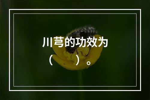 川芎的功效为（　　）。