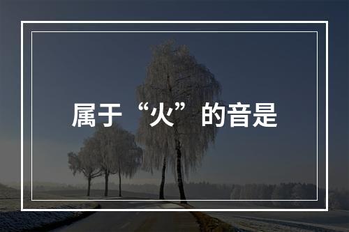 属于“火”的音是