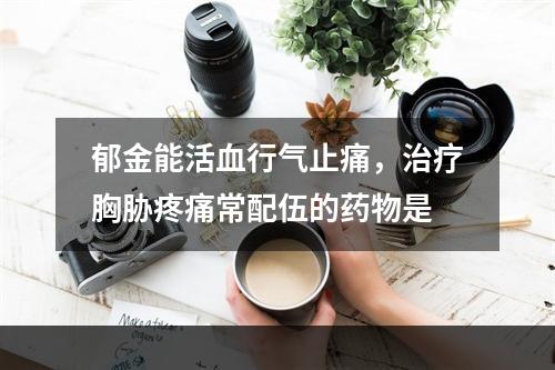 郁金能活血行气止痛，治疗胸胁疼痛常配伍的药物是