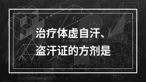 治疗体虚自汗、盗汗证的方剂是