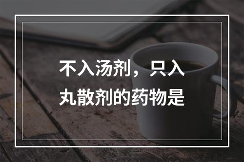 不入汤剂，只入丸散剂的药物是