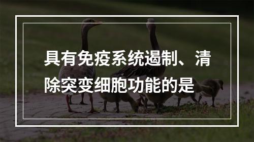 具有免疫系统遏制、清除突变细胞功能的是