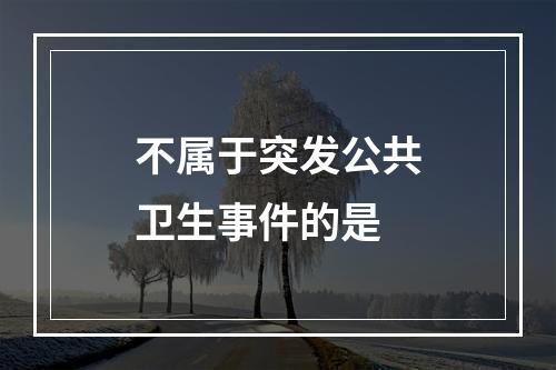 不属于突发公共卫生事件的是