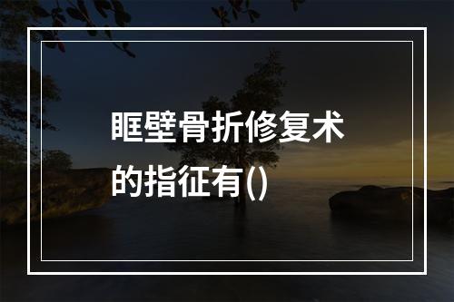 眶壁骨折修复术的指征有()