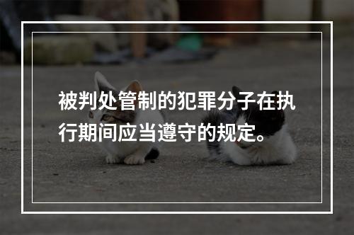 被判处管制的犯罪分子在执行期间应当遵守的规定。