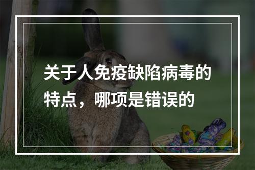 关于人免疫缺陷病毒的特点，哪项是错误的