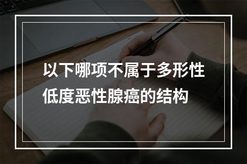 以下哪项不属于多形性低度恶性腺癌的结构