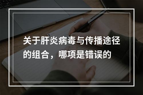 关于肝炎病毒与传播途径的组合，哪项是错误的