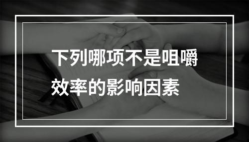 下列哪项不是咀嚼效率的影响因素