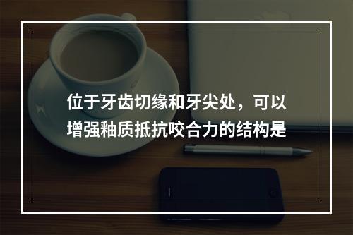 位于牙齿切缘和牙尖处，可以增强釉质抵抗咬合力的结构是