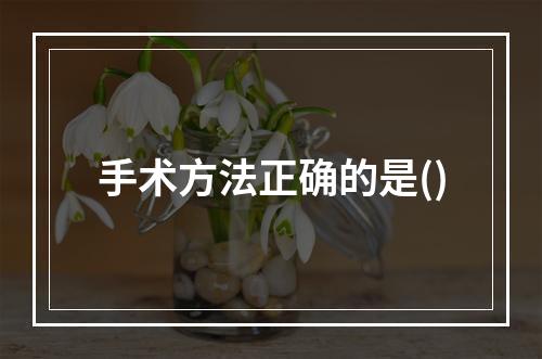 手术方法正确的是()