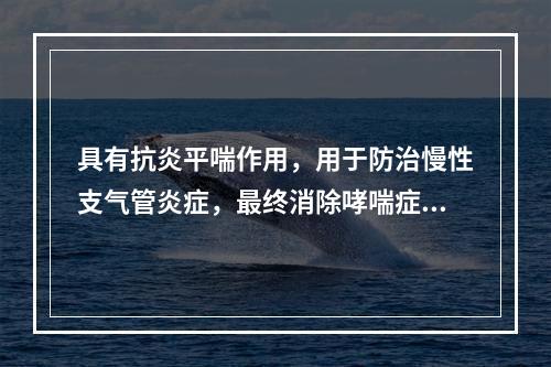 具有抗炎平喘作用，用于防治慢性支气管炎症，最终消除哮喘症状的