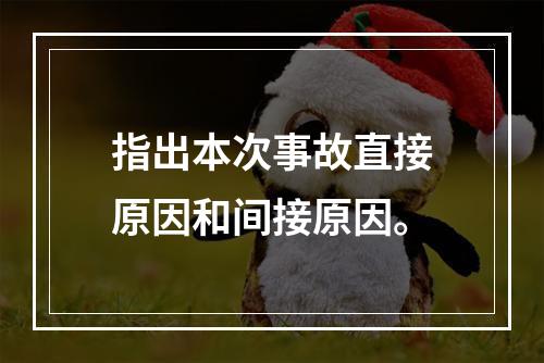 指出本次事故直接原因和间接原因。