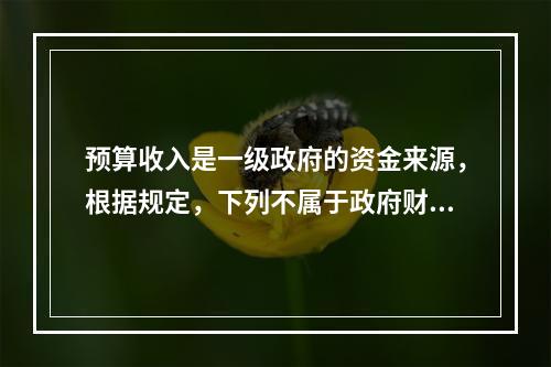 预算收入是一级政府的资金来源，根据规定，下列不属于政府财政会