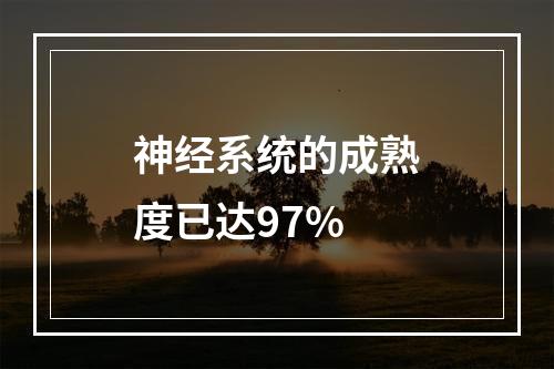 神经系统的成熟度已达97%