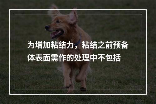 为增加粘结力，粘结之前预备体表面需作的处理中不包括