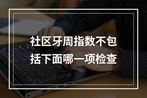 社区牙周指数不包括下面哪一项检查