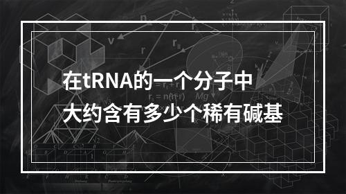 在tRNA的一个分子中大约含有多少个稀有碱基