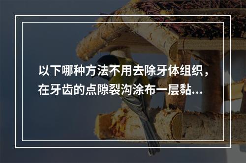 以下哪种方法不用去除牙体组织，在牙齿的点隙裂沟涂布一层黏结性