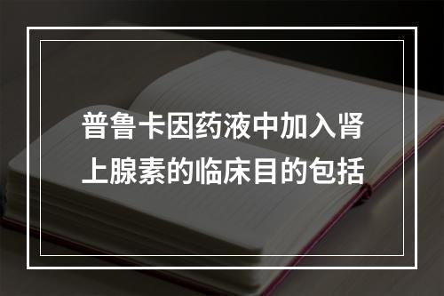 普鲁卡因药液中加入肾上腺素的临床目的包括