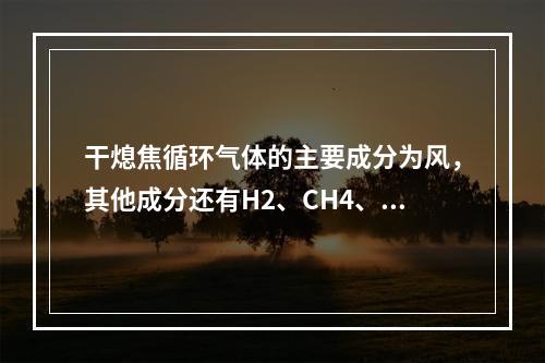 干熄焦循环气体的主要成分为风，其他成分还有H2、CH4、CO