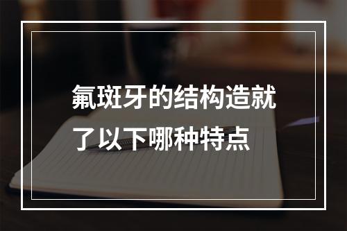 氟斑牙的结构造就了以下哪种特点