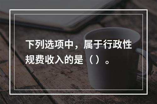 下列选项中，属于行政性规费收入的是（ ）。