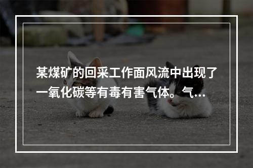 某煤矿的回采工作面风流中出现了一氧化碳等有毒有害气体。气体色