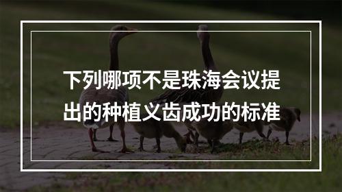 下列哪项不是珠海会议提出的种植义齿成功的标准