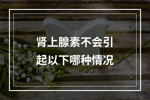 肾上腺素不会引起以下哪种情况