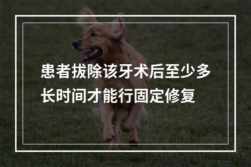 患者拔除该牙术后至少多长时间才能行固定修复