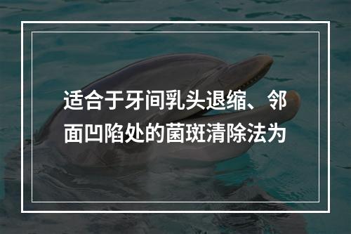 适合于牙间乳头退缩、邻面凹陷处的菌斑清除法为