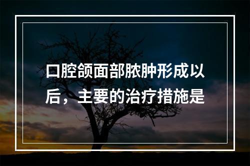 口腔颌面部脓肿形成以后，主要的治疗措施是