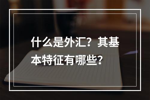 什么是外汇？其基本特征有哪些？