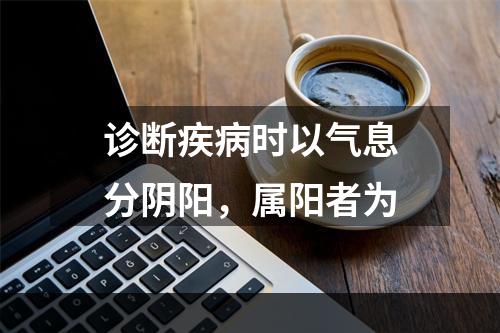 诊断疾病时以气息分阴阳，属阳者为