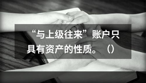 “与上级往来”账户只具有资产的性质。（）