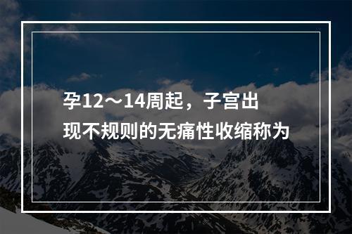 孕12～14周起，子宫出现不规则的无痛性收缩称为