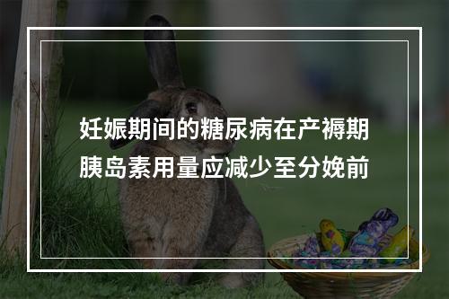 妊娠期间的糖尿病在产褥期胰岛素用量应减少至分娩前