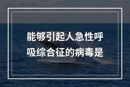 能够引起人急性呼吸综合征的病毒是